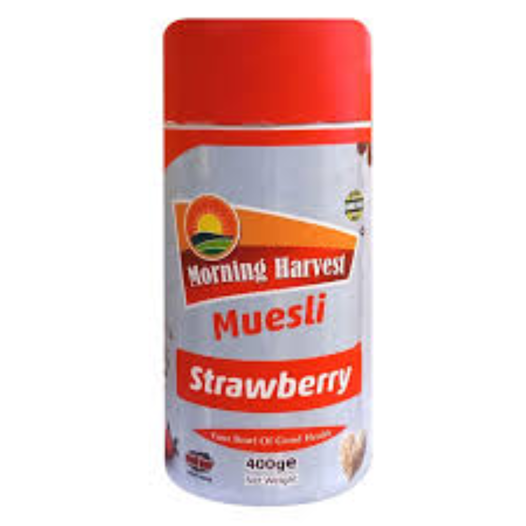 MORNING HARVEST STRAWBERRY MUESLI CANISTER 400G